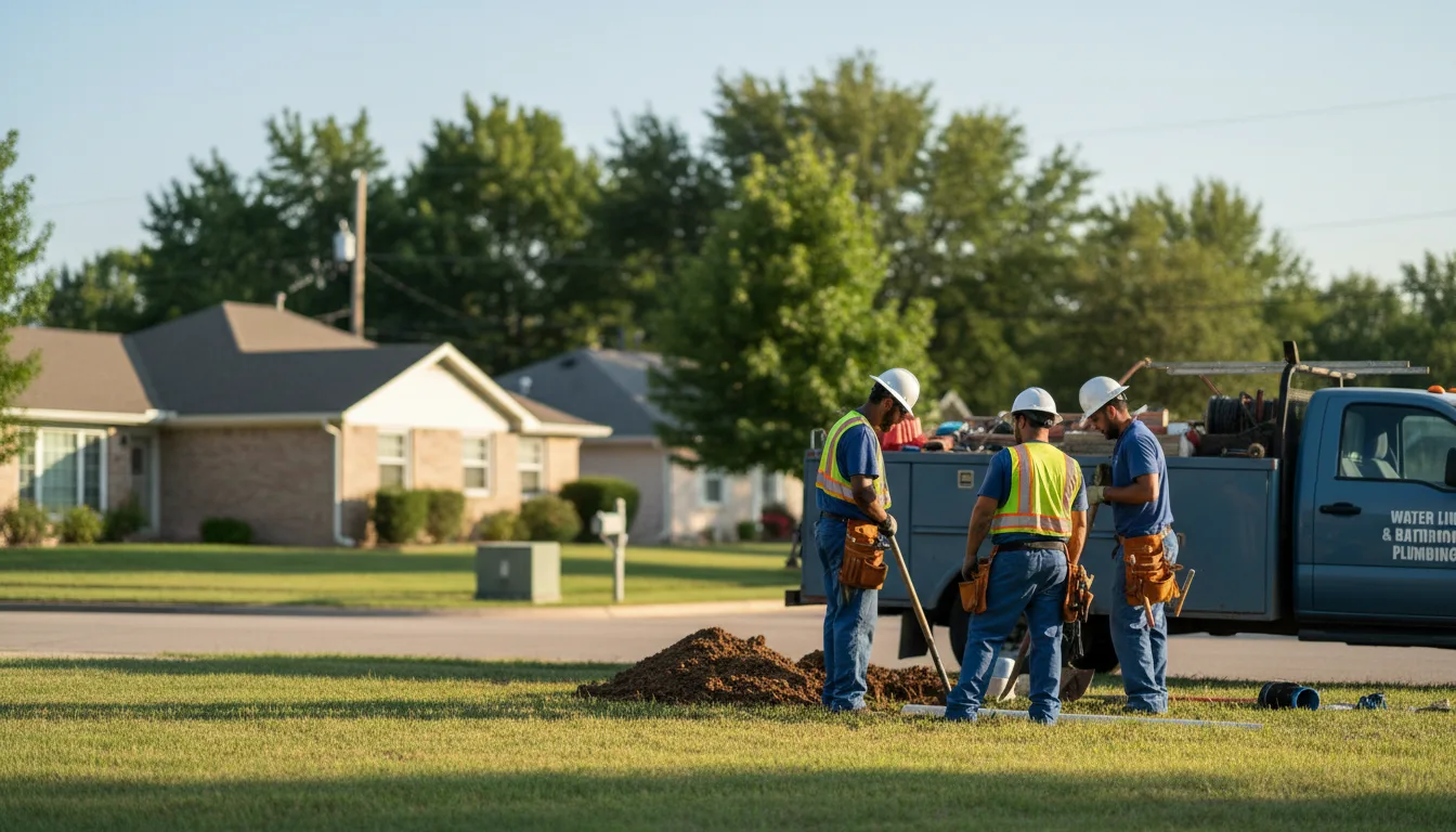 Residential water line and bathroom plumbing service in Lakeland, TN